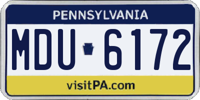 PA license plate MDU6172
