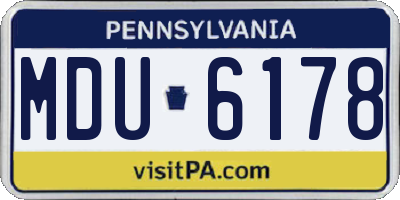 PA license plate MDU6178