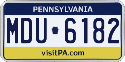 PA license plate MDU6182