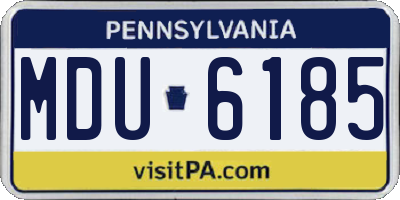 PA license plate MDU6185