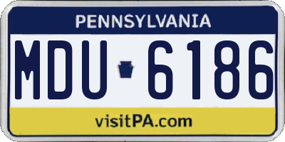PA license plate MDU6186
