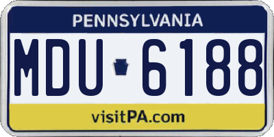 PA license plate MDU6188
