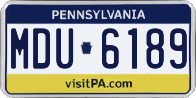 PA license plate MDU6189