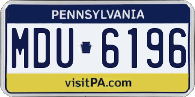 PA license plate MDU6196