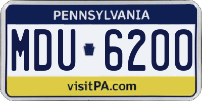 PA license plate MDU6200