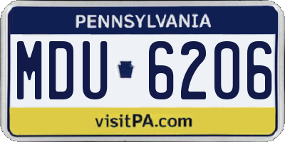 PA license plate MDU6206