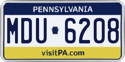 PA license plate MDU6208