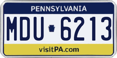 PA license plate MDU6213
