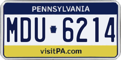 PA license plate MDU6214