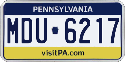 PA license plate MDU6217
