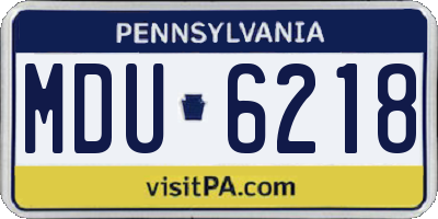 PA license plate MDU6218