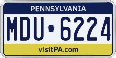 PA license plate MDU6224