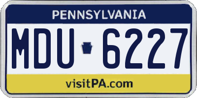PA license plate MDU6227