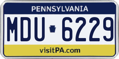 PA license plate MDU6229