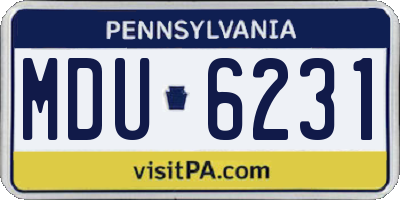 PA license plate MDU6231