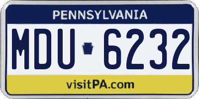 PA license plate MDU6232