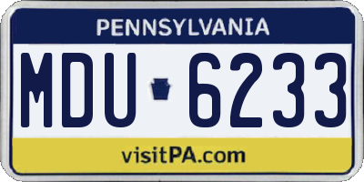 PA license plate MDU6233