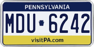 PA license plate MDU6242
