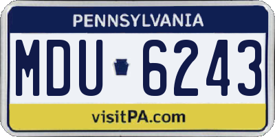 PA license plate MDU6243