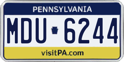 PA license plate MDU6244