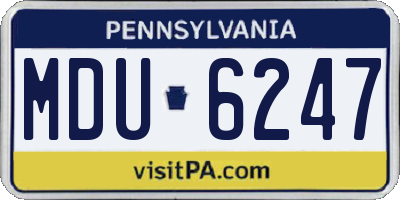 PA license plate MDU6247