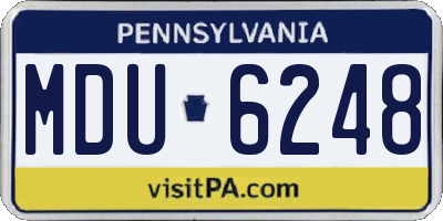PA license plate MDU6248
