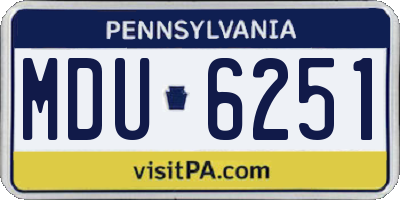 PA license plate MDU6251