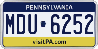 PA license plate MDU6252
