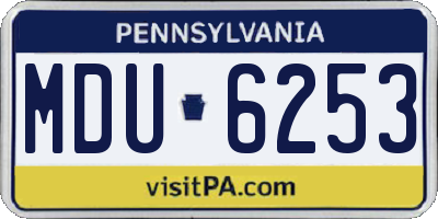 PA license plate MDU6253