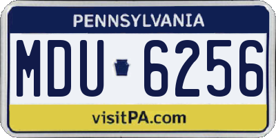 PA license plate MDU6256