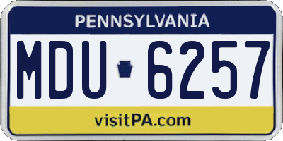 PA license plate MDU6257