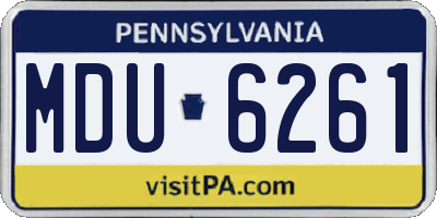 PA license plate MDU6261