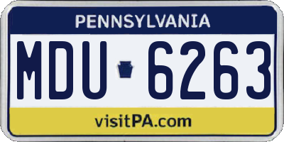 PA license plate MDU6263