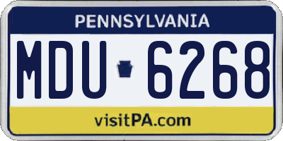 PA license plate MDU6268