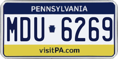 PA license plate MDU6269