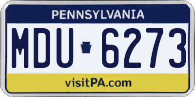 PA license plate MDU6273