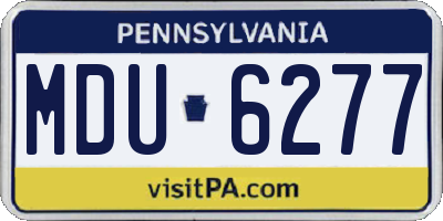 PA license plate MDU6277
