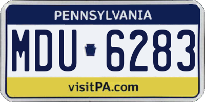 PA license plate MDU6283