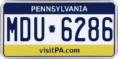 PA license plate MDU6286