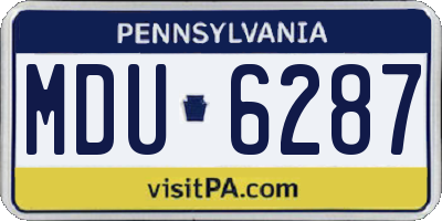 PA license plate MDU6287
