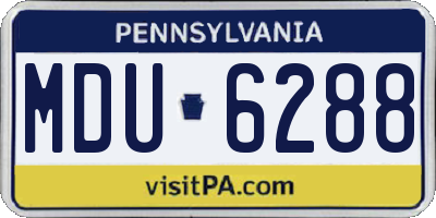 PA license plate MDU6288