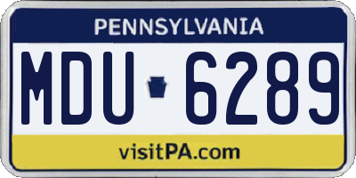 PA license plate MDU6289