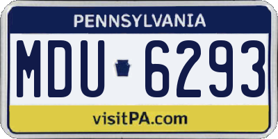 PA license plate MDU6293