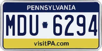 PA license plate MDU6294