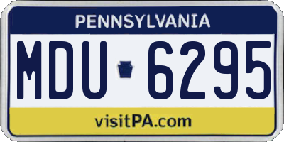 PA license plate MDU6295