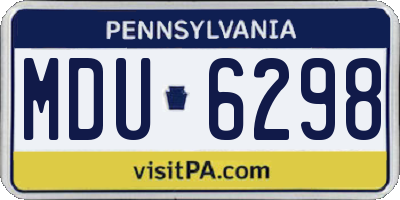 PA license plate MDU6298