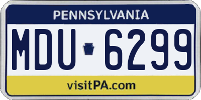 PA license plate MDU6299