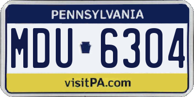 PA license plate MDU6304