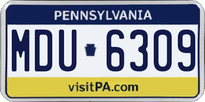 PA license plate MDU6309