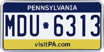 PA license plate MDU6313